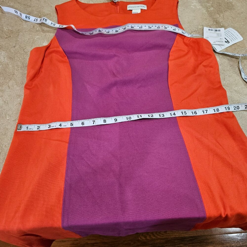 Women's‎ Doncaster Sleeveless Shift Dress Rayon Blend Orange Magenta Size 12 - Picture 4 of 9